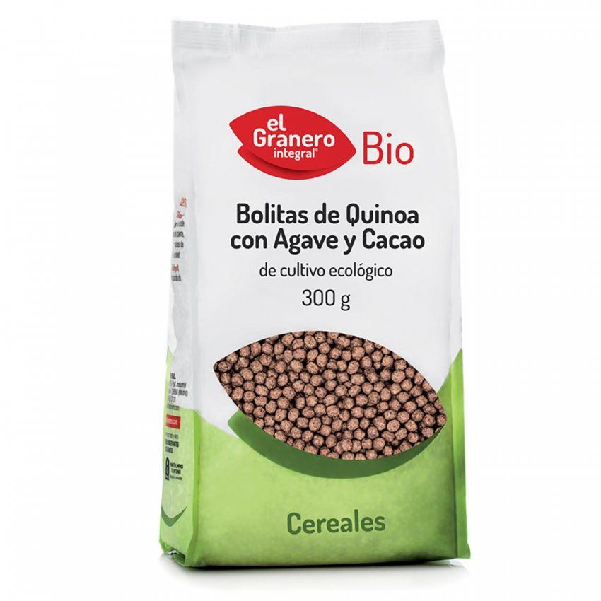 BOLITAS DE QUINOA CON AGAVE Y CACAO BIO, 300 g