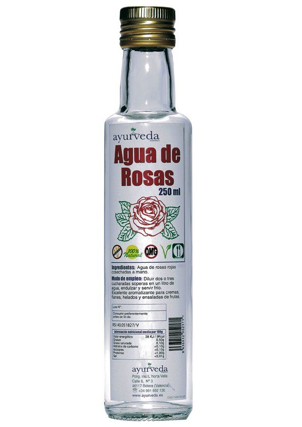 AGUA DE ROSAS ROJAS AYURVEDICA, 250 ml