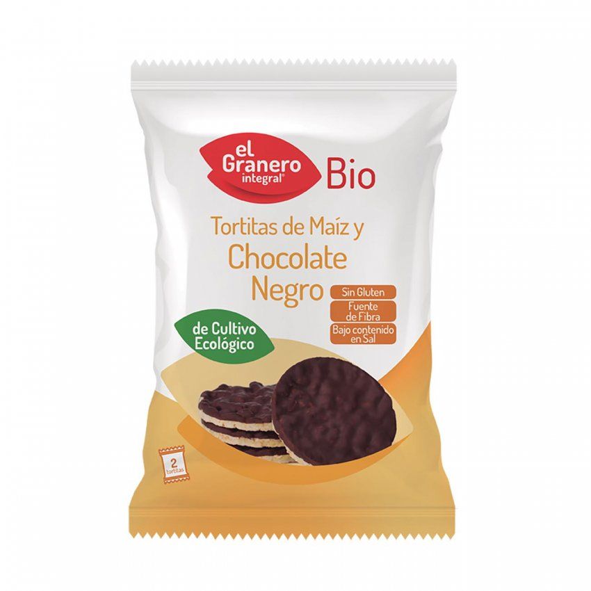 TORTITAS DE MAIZ CON CHOCOLATE NEGRO BIO, 33 g